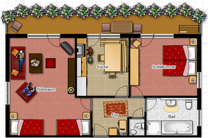 Grundriss Ferienwohnung Kaiserstuhl